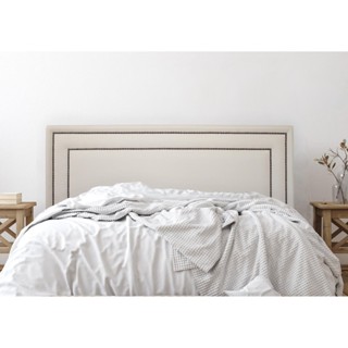 Cabeceira Casal Estofada para Cama Box com Tachas 140x60cm Reta Luxo Dupla OffWhite/Fumê em Oferta na Shopee