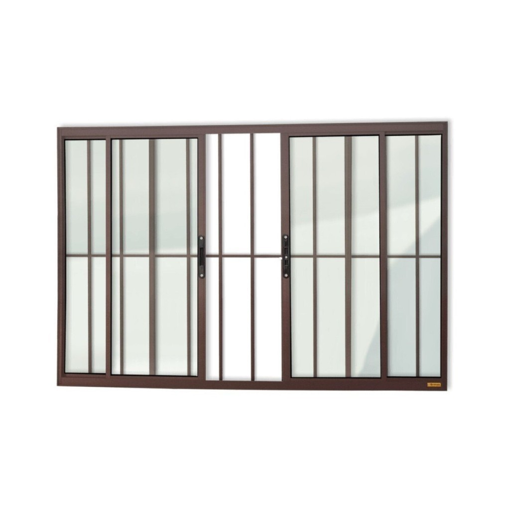 Janela Confort 4 Folhas com Grade Vidro Liso 100cm X 120cm Brimak Corten em Oferta na Shopee