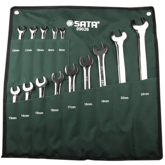 Jogo de Chaves Combinadas de 8 a 24mm com 14 Peças Sata - Home & Living