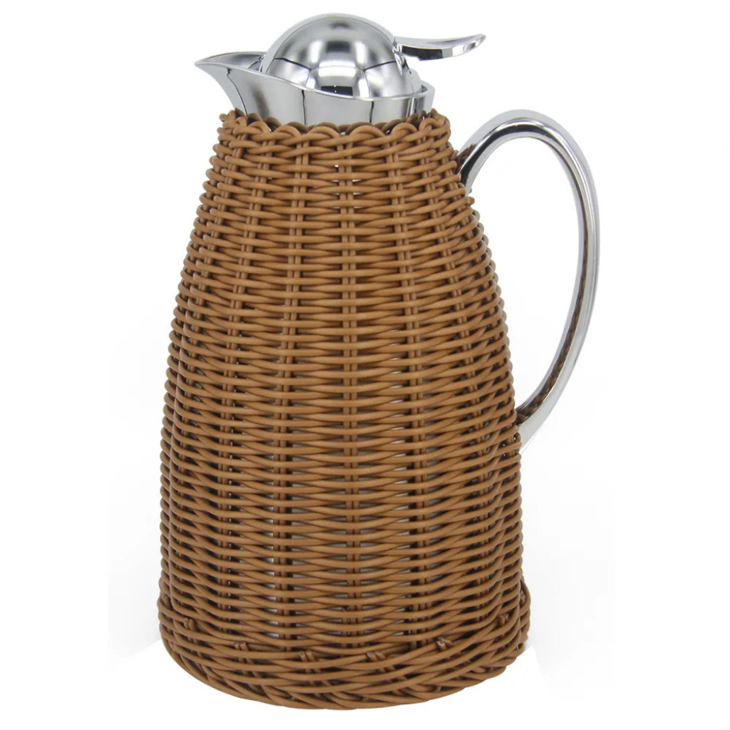 Garrafa Térmica de Aço Inox com Treliça Marrom 1,5 Litros