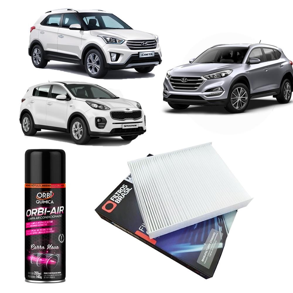 Filtro Cabine Ar Condicionado + Higienizador Creta Sportage