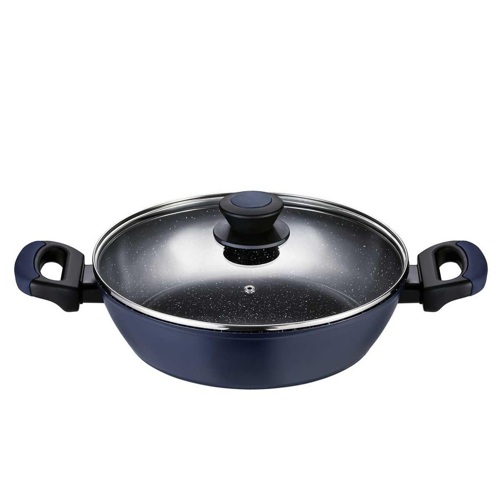 Caçarola Rasa Antiaderente para Indução 28 Cm Everyday Azul em Oferta na Shopee