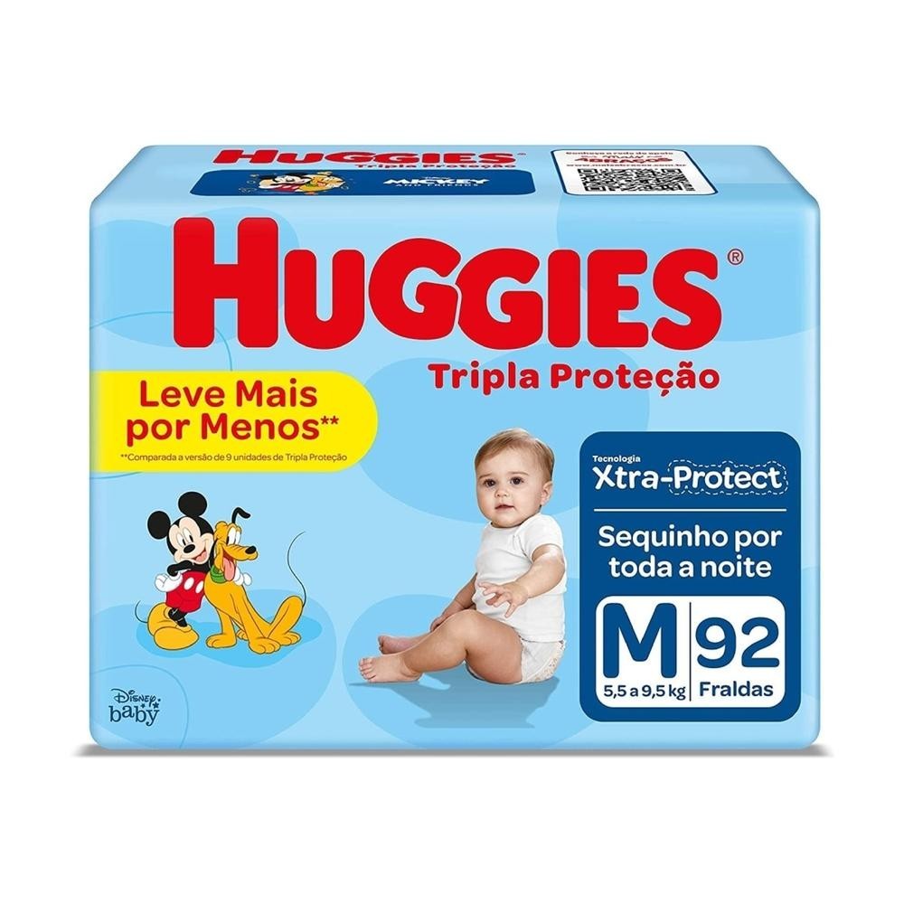 Fralda Huggies Tripla Protecao M 92 Unidades em Oferta na Shopee