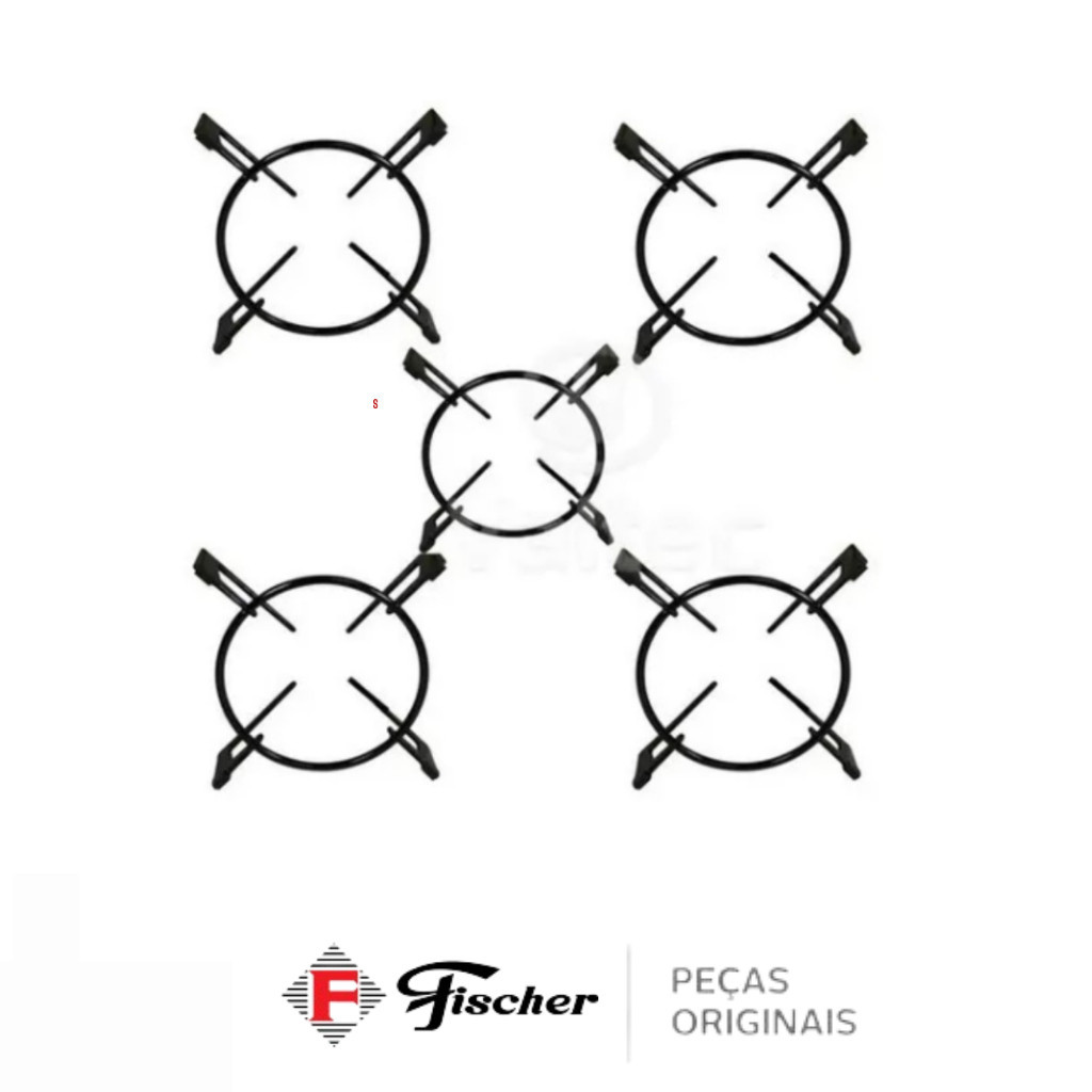 Trempe grelha grade fogão cooktop fischer | 5 peça |original