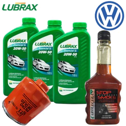 KIT TROCA DE OLÉO 3 LITROS 20W50 LUBRAX + FILTRO MOTOR VW + ADITIVO STOP SMOKE