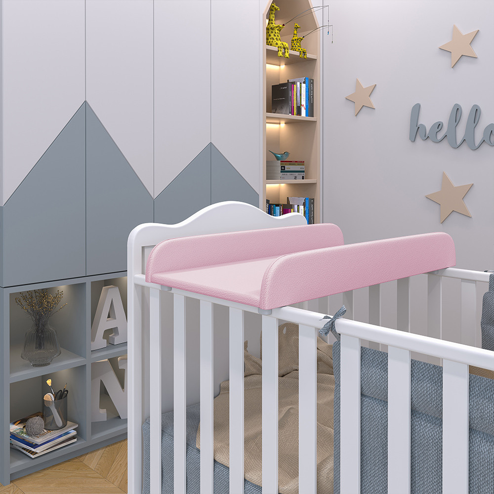 Trocador de Fraldas Almofadado para Berço Corino Rosa P02 - Lyam Decor em Oferta na Shopee