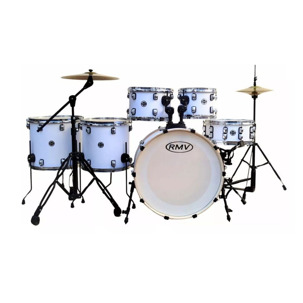 Bateria Rmv Colors B22/10/12/14/16cx14 Branca Aros Cromados