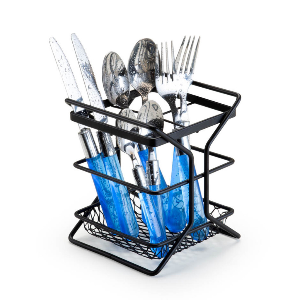 Porta Talheres Escorredor De Bancada Aramado Com Divisórias Preto Arthi em Oferta na Shopee