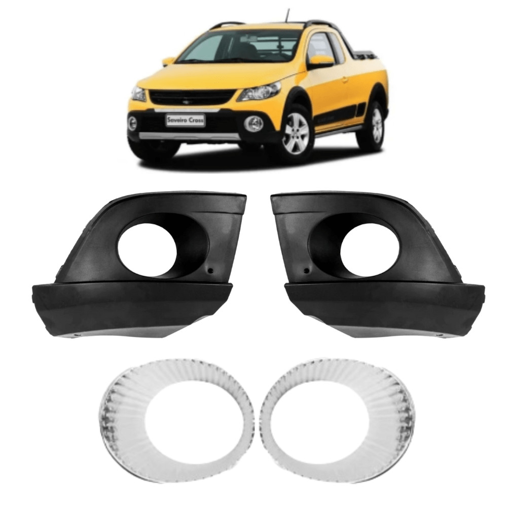 Par Grade Parachoque Saveiro G5 Cross+ Copo Cromado 4 Peças