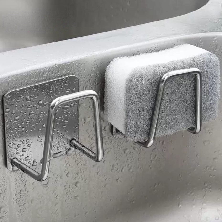 Aço inoxidável Suporte Porta Esponja para bucha de pia Prateleira de cozinha em Oferta na Shopee