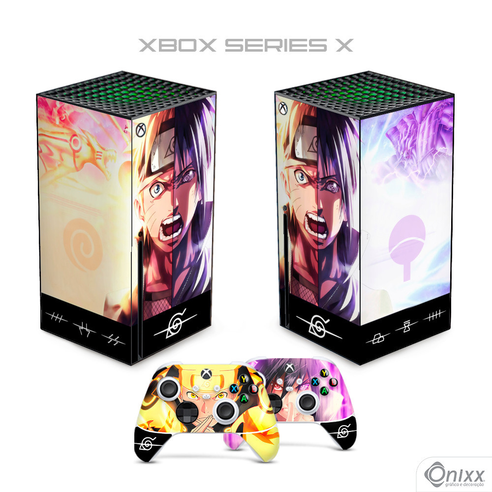 Skin XBOX Series X Adesiva Naruto e Sasuke