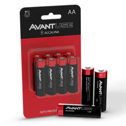 Kit 8 Pilhas Alcalina AA Pequena 1.5V Avant Use