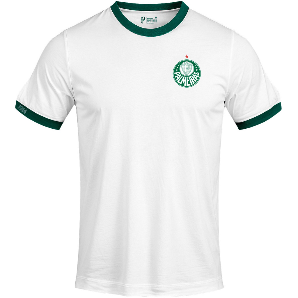 Camisa Palmeiras Torcedor Dry Esportivo 1914 Branca Masculina - Sports & Outdoors