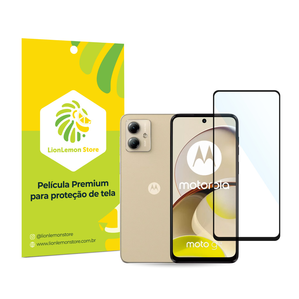 Película de Vidro Ultrashield LionLemon p/ Motorola Moto G14 / G54