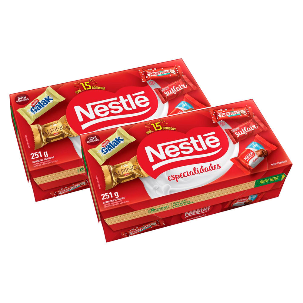 Kit 2 Caixa de Bombons Nestlé Especialidades 251g - Food & Beverages