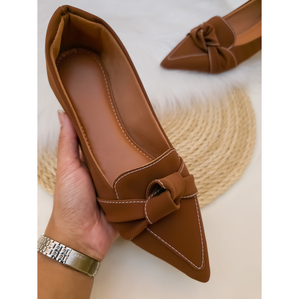 Mocassim Feminino Sapatilha Bico Fino Elegante Confort Casual Macia Moda