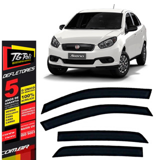Calha de Chuva Fiat Gran Siena 2012 a 2014 4 portas TG Poli Defletor Portas Protetor Janelas Fumê em Oferta na Shopee