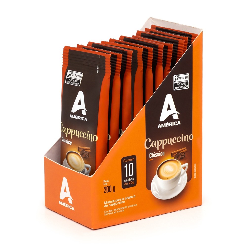 Cappuccino América Clássico 10 Sachês de 20g cada