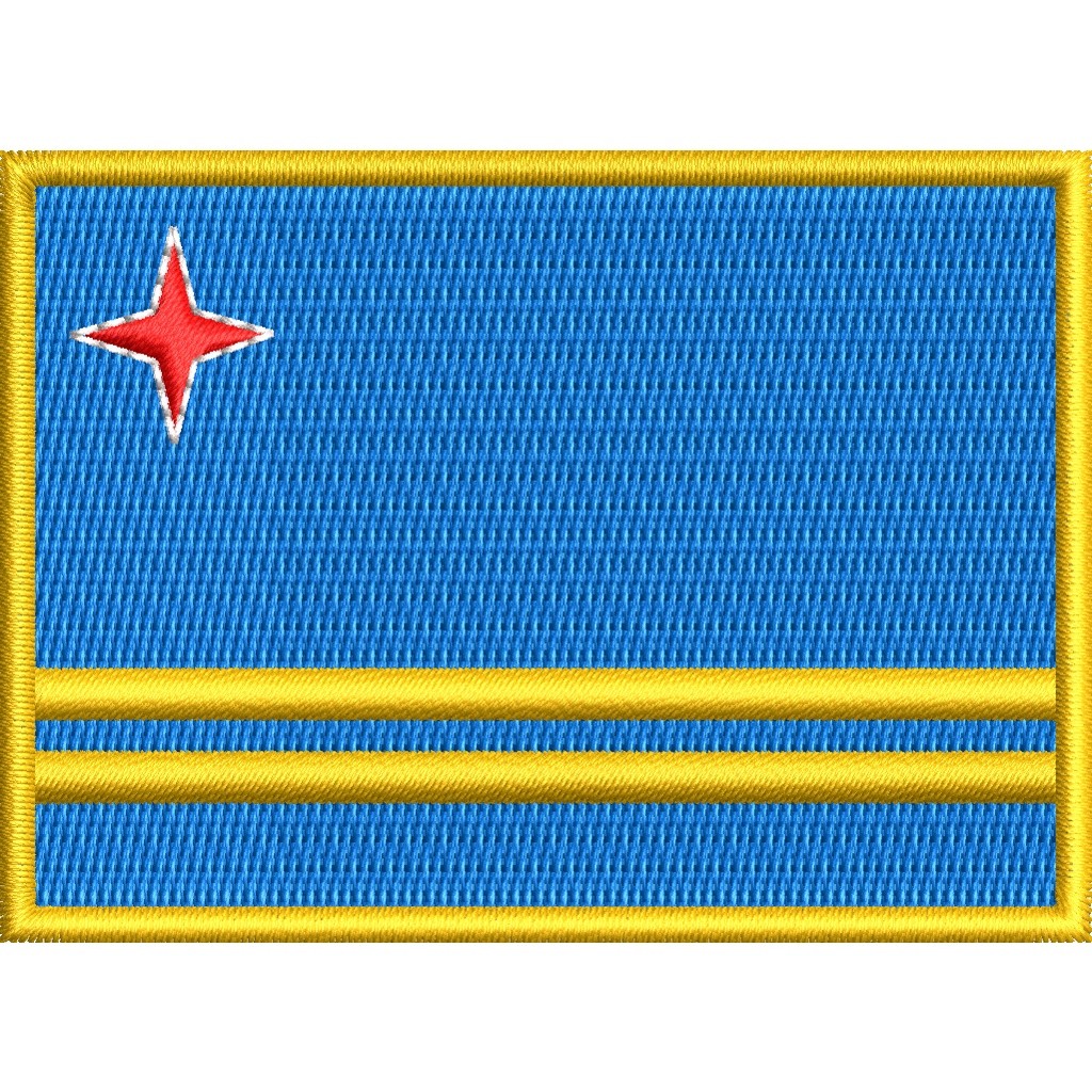 Patch Bandeira de Aruba 7cmx5cm - Moto Grupo Airsoft Jaqueta