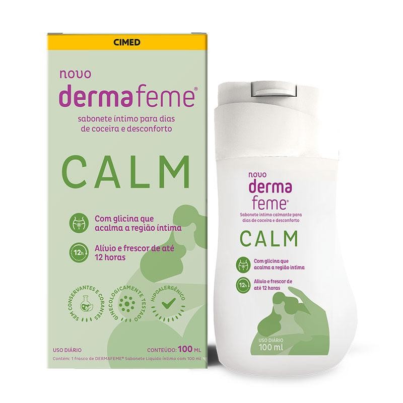 Sabonete Líquido Íntimo Dermafeme Calm 100ml em Oferta na Shopee