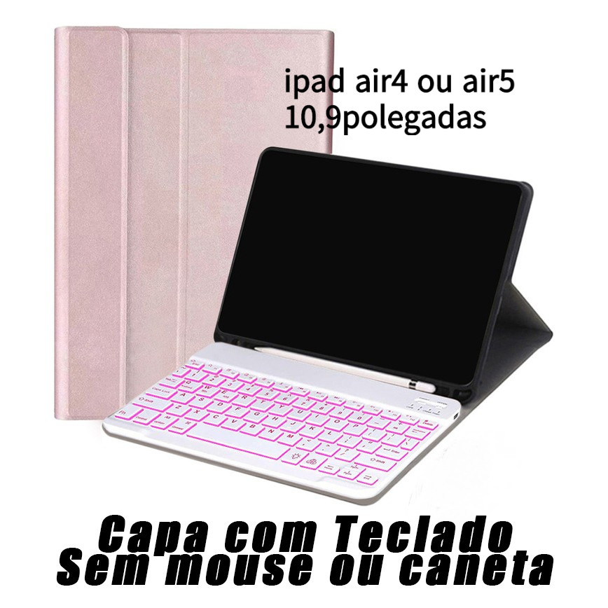 capa com teclado iluminado para iPad air4 ou ipad air5 10,9polegada