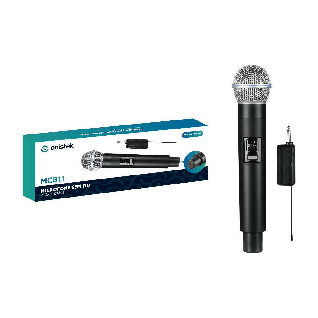 Microfone VHF Recarregável Conexão P2 Sem Fio 50 Metros em Oferta na Shopee