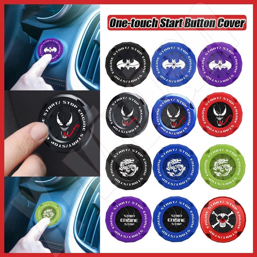 Tampa Do Botão De Partida Motor Carro Bat Design Ignição Capa Anti-Risco Push Start Elegante Acessórios lameintbr