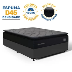 Cama Box com Colchão de Espuma D45 Pillow Top Suport Prime Casal 138cm