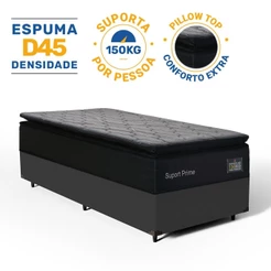 Cama Box com Colchão de Espuma D45 Pillow Top Suport Prime Solteiro 88cm