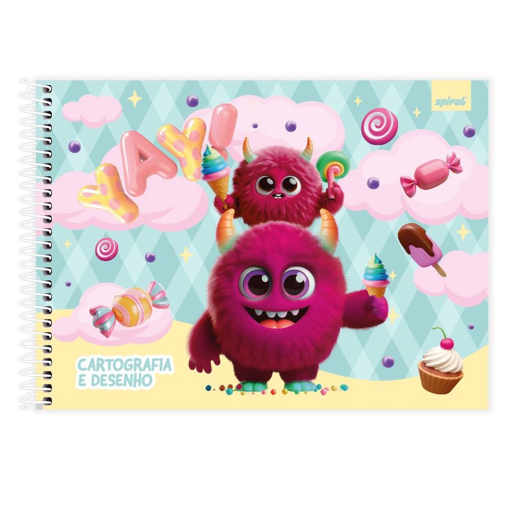 Caderno Cartografia e Desenho Candy 80 fls Spiral