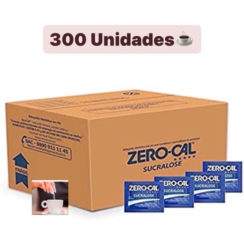 300 Sachês de Adoçante Dietético Zero Cal Sucralose em Oferta na Shopee