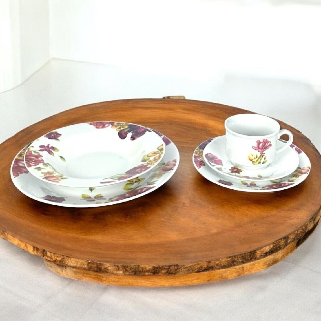 Jogo Aparelho De Jantar Le Jardin Em Porcelana Com 20 Peças