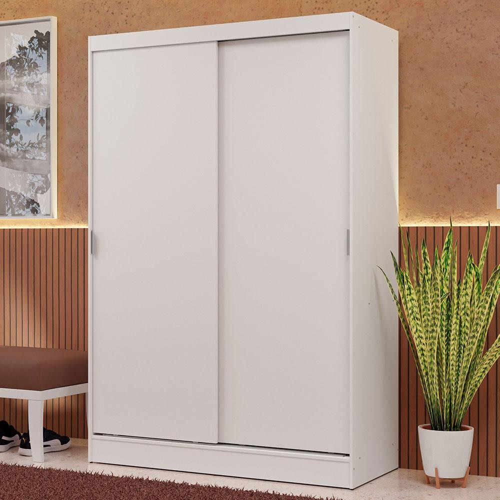 Guarda-Roupa Solteiro 2 Portas de Correr Branco Max Madesa XP - Home & Living