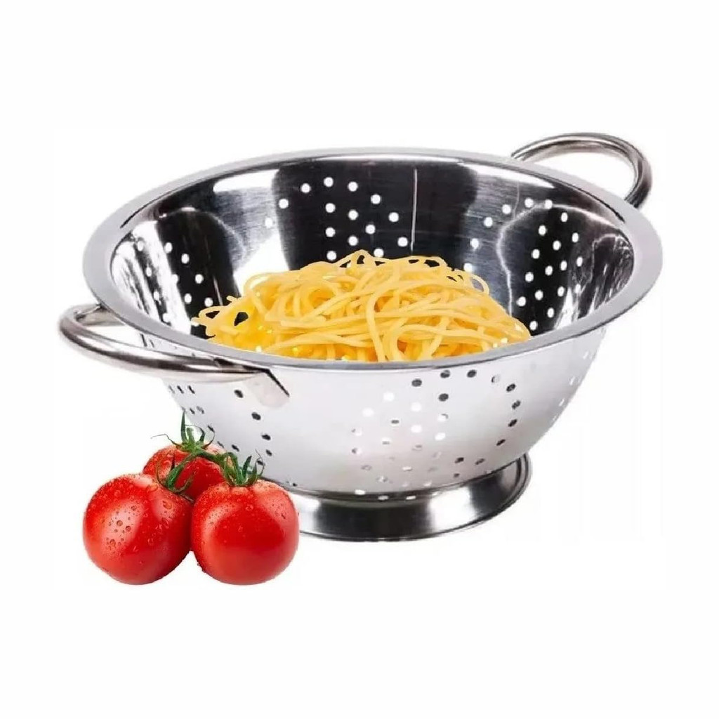 Escorredor de Macarrão Aço Inoxidável Massas Legumes Alimentos Inox em Oferta na Shopee