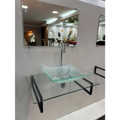 Gabinete De Vidro Banheiro Tampo Lavatório Pia 40x40cm 50x40cm 60x40cm PPR Cores