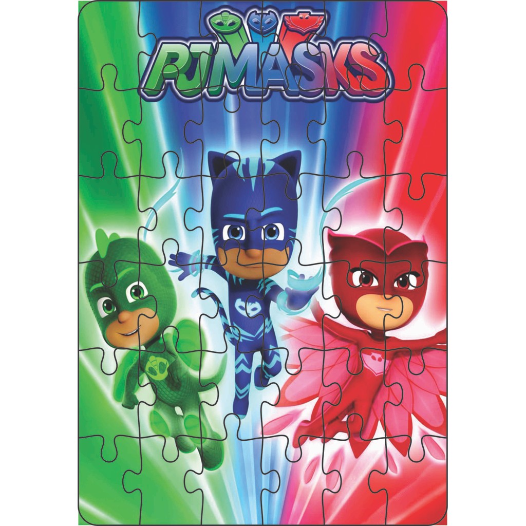 Quebra-Cabeça Jogo Infantil Educacional PJ Masks 3 36 peças MDF 18x26 em Oferta na Shopee