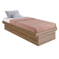 Cama Box Solteiro com Baú CB1080 190x80cm Haste Articulável de Aço Mel - Art In Móveis
