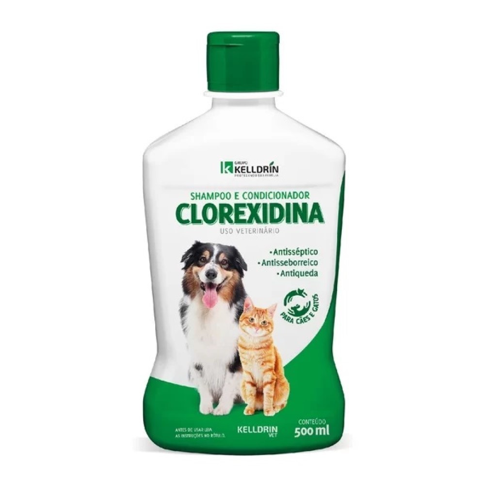 Shampoo Clorexidina Cachorro Pet 5 Em 1 Kelldrin 500ml Cães Fragrância c E Gatos