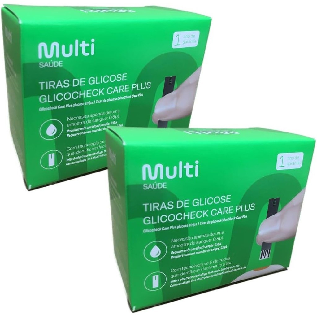 Kit 100 Tiras De Glicemia Care Plus Glicocheck - Multi em Oferta na Shopee