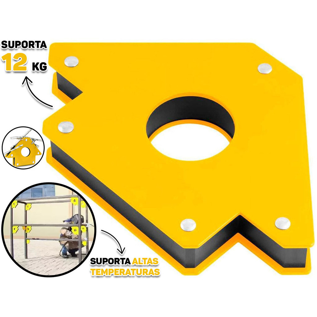 Esquadro Magnético Reforçado Para Soldador Carpinteiro Multiuso Profissional Fertak - Home & Living