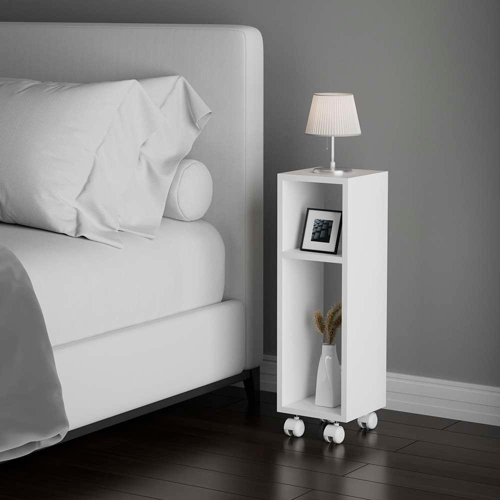 Mesa De Cabeceira Pequena com rodinhas 20x20x60cm Branco Quarto Sala em Oferta na Shopee