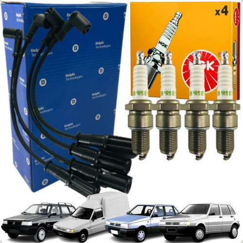 Kit Jogo Cabo E Vela Ignição Original Fiat Elba Fiorino Premio - Spare Parts and Accessories for Vehicles