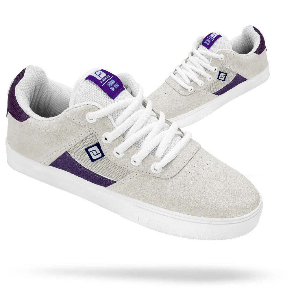 Tenis Freeday Enter Cinza/Roxo/Branco Skate