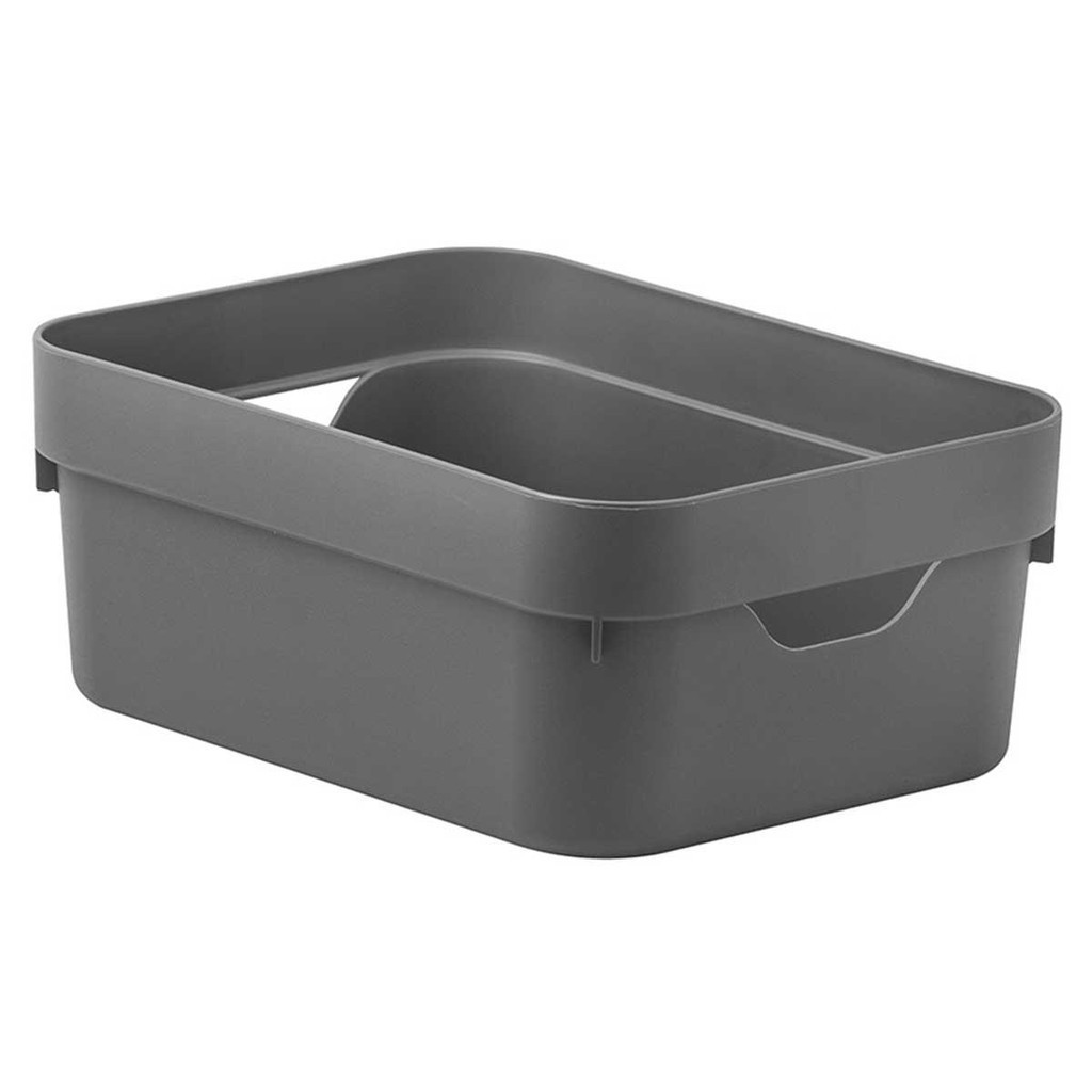 Caixa Plástica 2L Organizadora Multiuso OU Cube Cinza em Oferta na Shopee