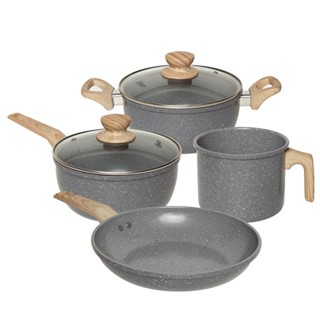 Jogo De Panela 4 Peças Indução Antiaderente Oster Marble Edition em Oferta na Shopee