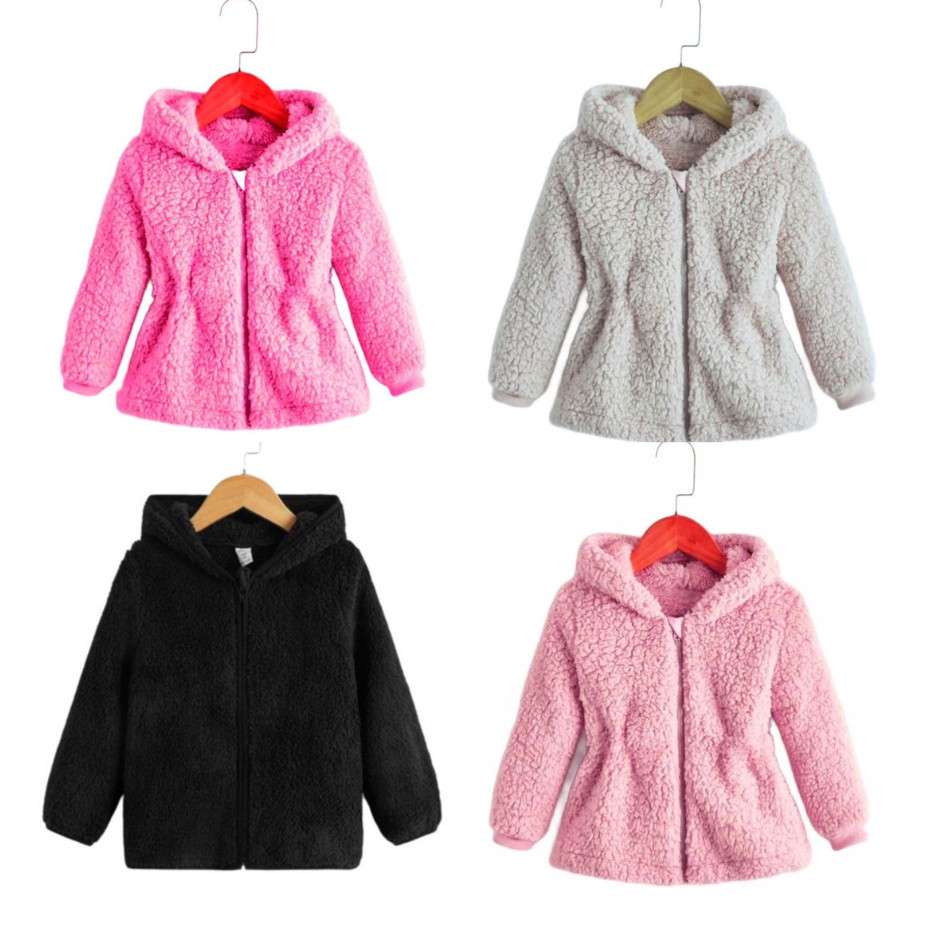 Blusa de frio Menina Infantil Pelinho com Capuz feminina TOUCA Teddy JAQUETA  INFANTIL