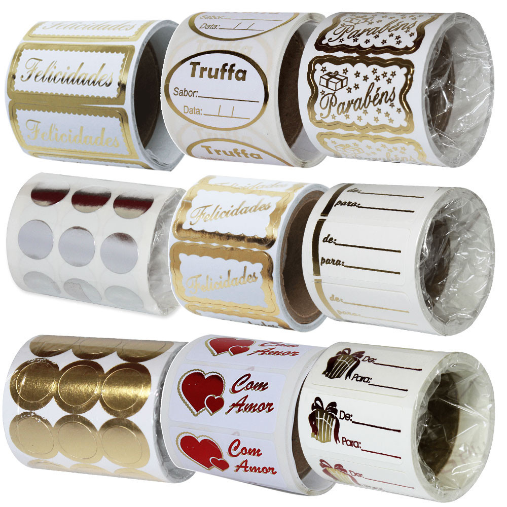 Rolo com 100 Etiquetas Para Presente Com Carinho e Com Amor em Oferta na Shopee