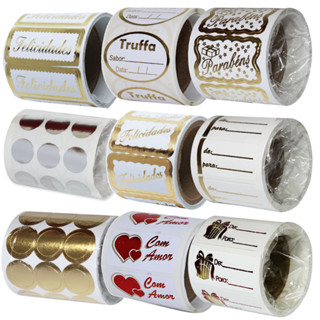 Rolo com 100 Etiquetas Para Presente Com Carinho e Com Amor em Oferta na Shopee