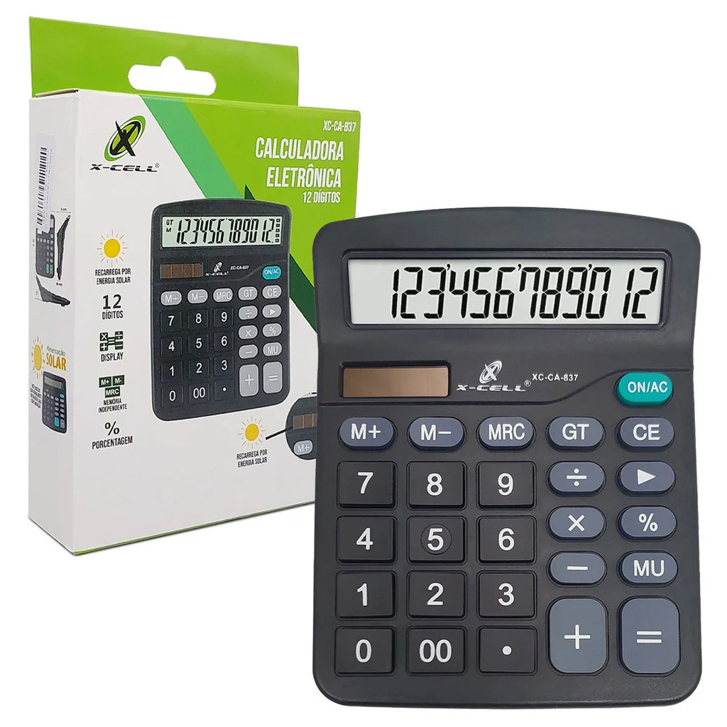 Calculadora Eletrônica X-Cell, 12 Dígitos - XC-CA-837 novos e de qualidade