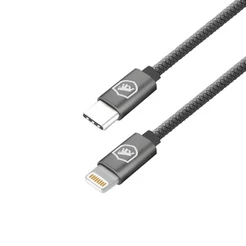 Gshield Cabo de Dados e Carregamento Rápido Symetric em Termoplástico 1,5 M Lightning / Tipo C Cinza